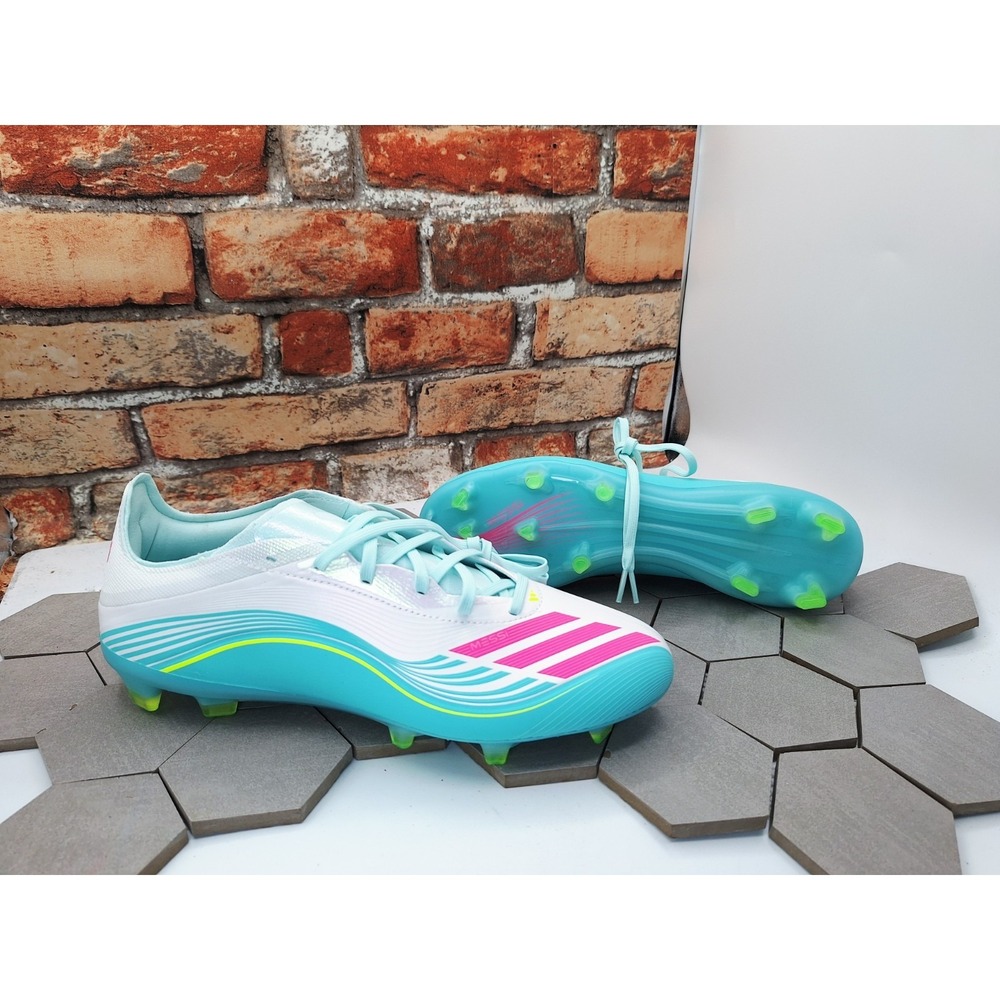 Adidas F50 Messi Pro FG Soccer Cleats Men's 9.5 South Beach Teal Pink White Cyan